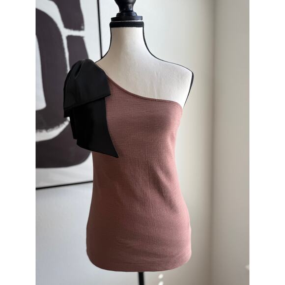 Maeve by Anthropologie Bow Shoulder Ribbed Tank Top Brown XS - Picture 15 of 16